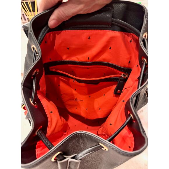 Paul's Boutique London Backpack Black Faux Leather City Minimalist Dark Academia - Picture 6 of 11